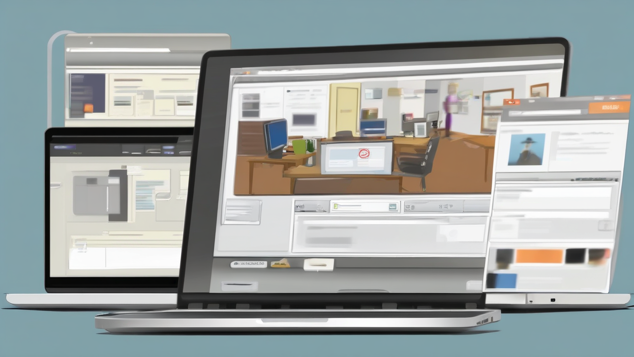 A corporate laptop showing a blank incident form beside a wiki edit-history screen