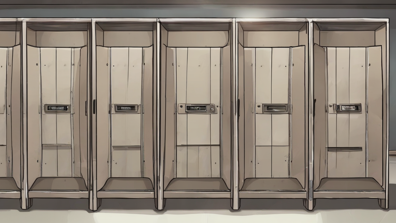 A football locker with two empty nameplates and a filled 105th hook