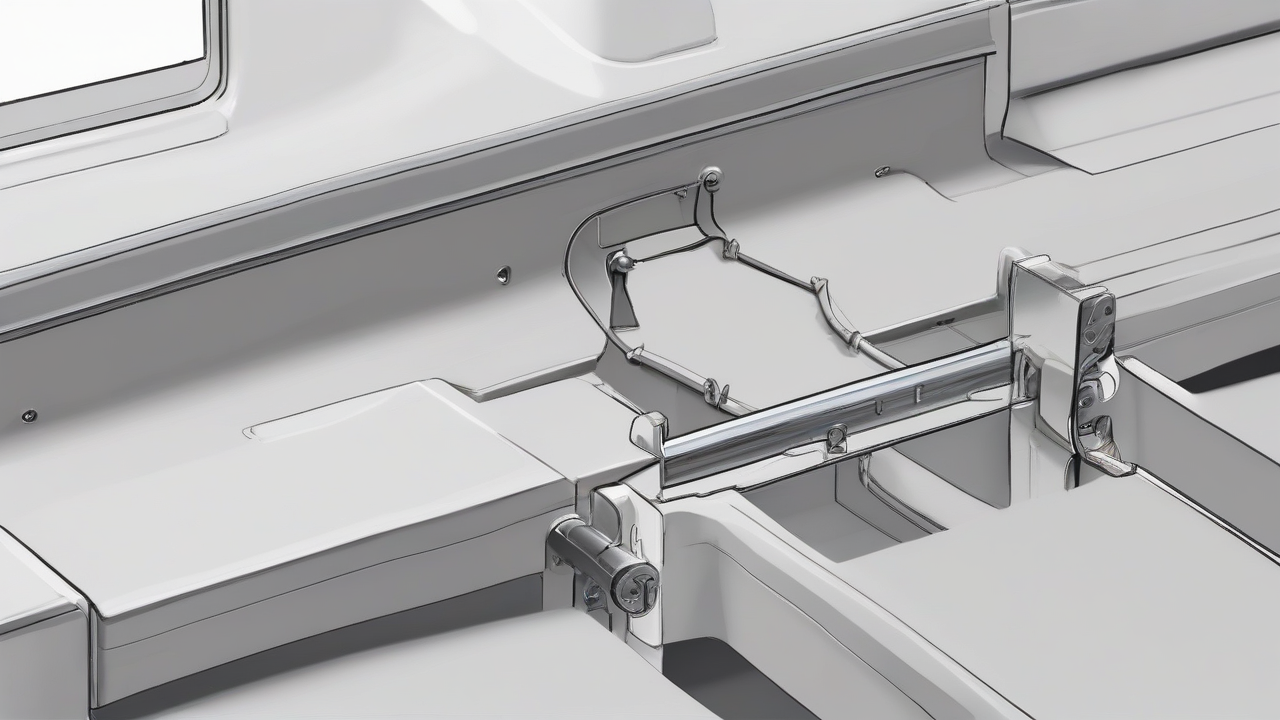 A hinge diagram without brand marks on a white table