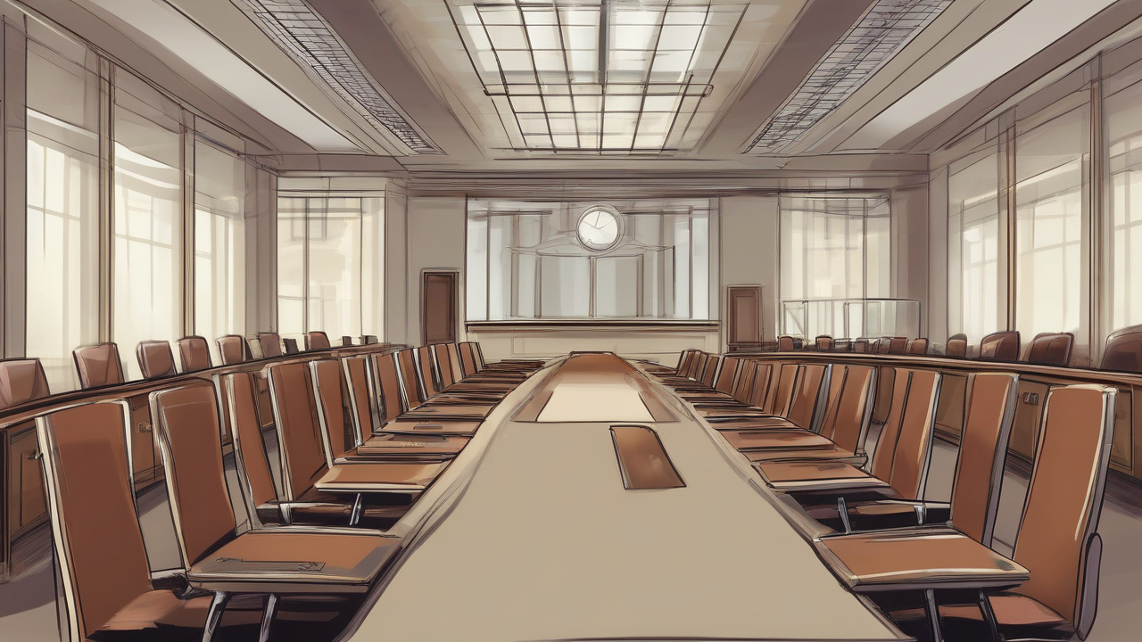 An empty governing-council table with a 25-basis-point slip of paper