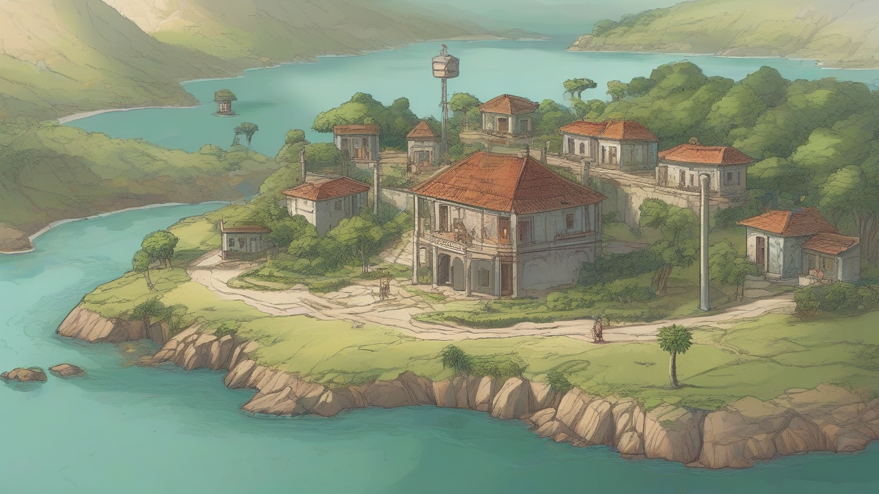 A small island at a strait mouth with empty government positions