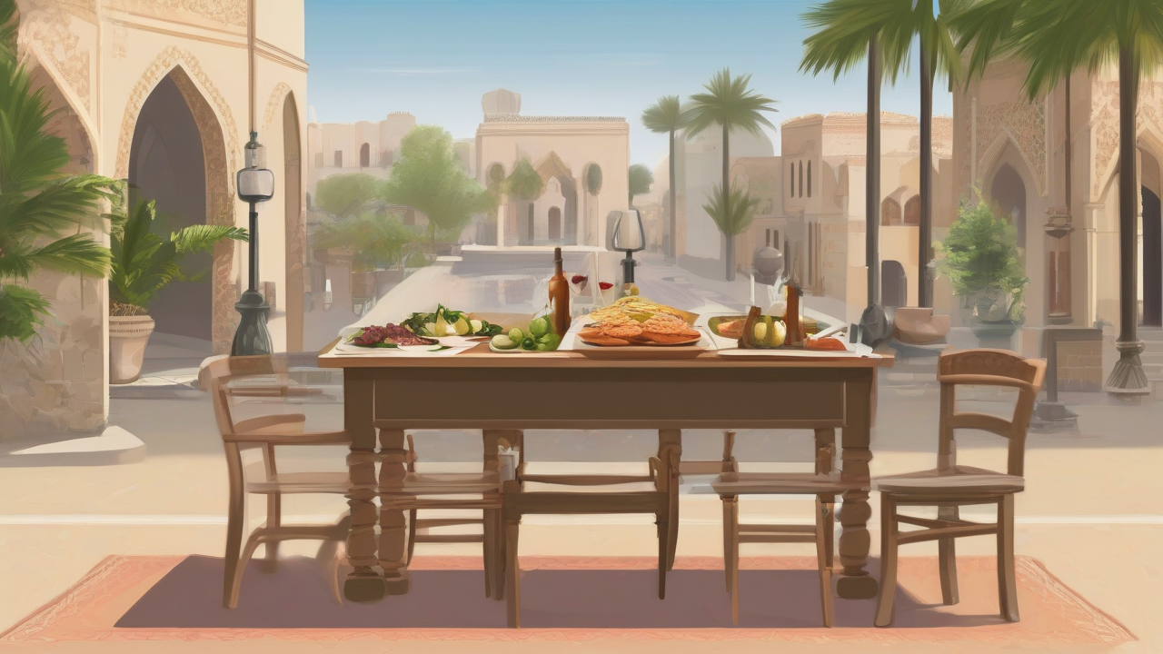 A price board at 108 beside an empty Oman table