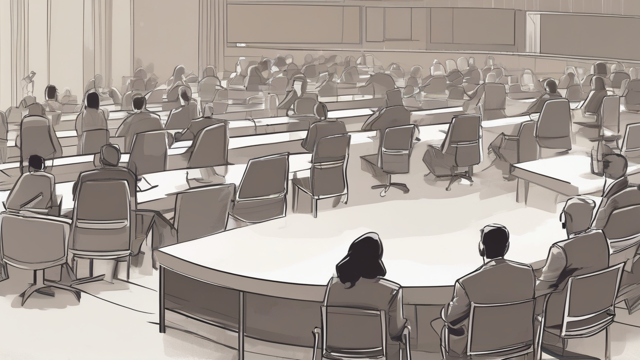 An empty conference agenda with the expulsion line struck through