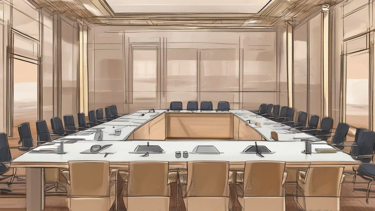 An empty Oman conference table with no readable nameplates
