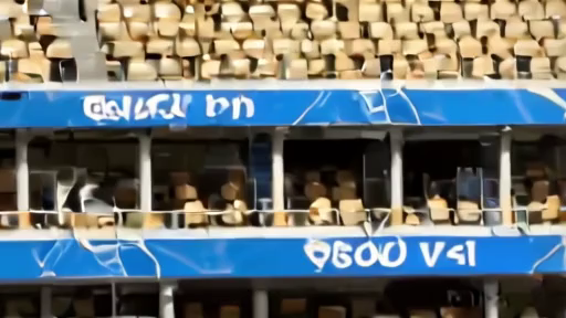 A stadium scanner in the foreground with scattered empty upper-deck seats behind it