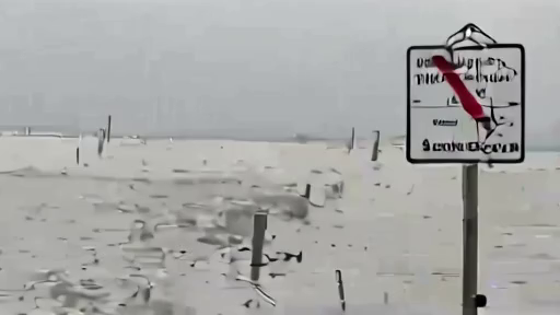 A flooded Louisiana road beside a rain gauge station and emergency barricade